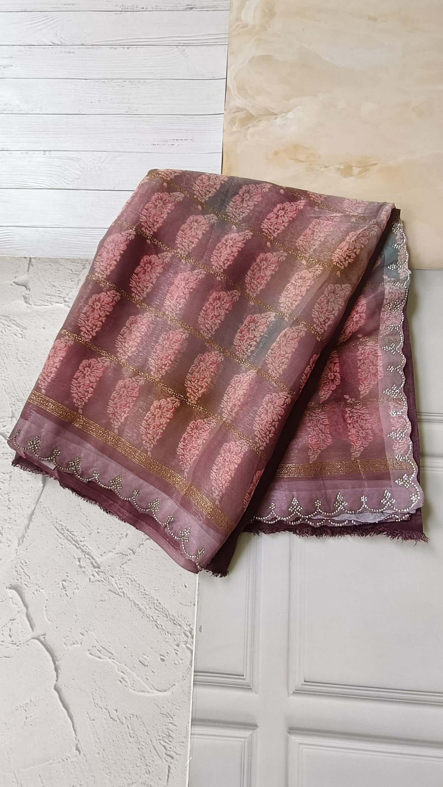 light purple designer saree