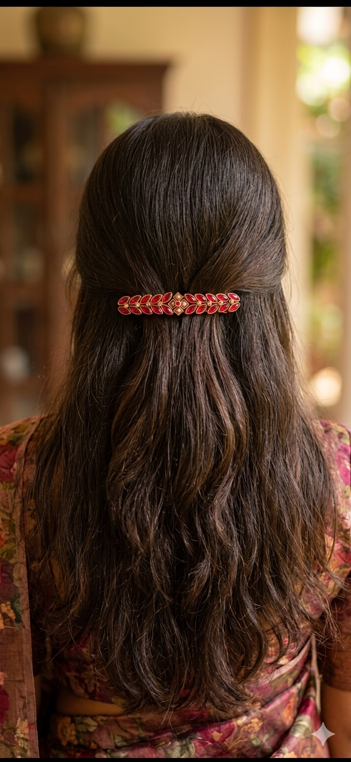 kundan hair clip