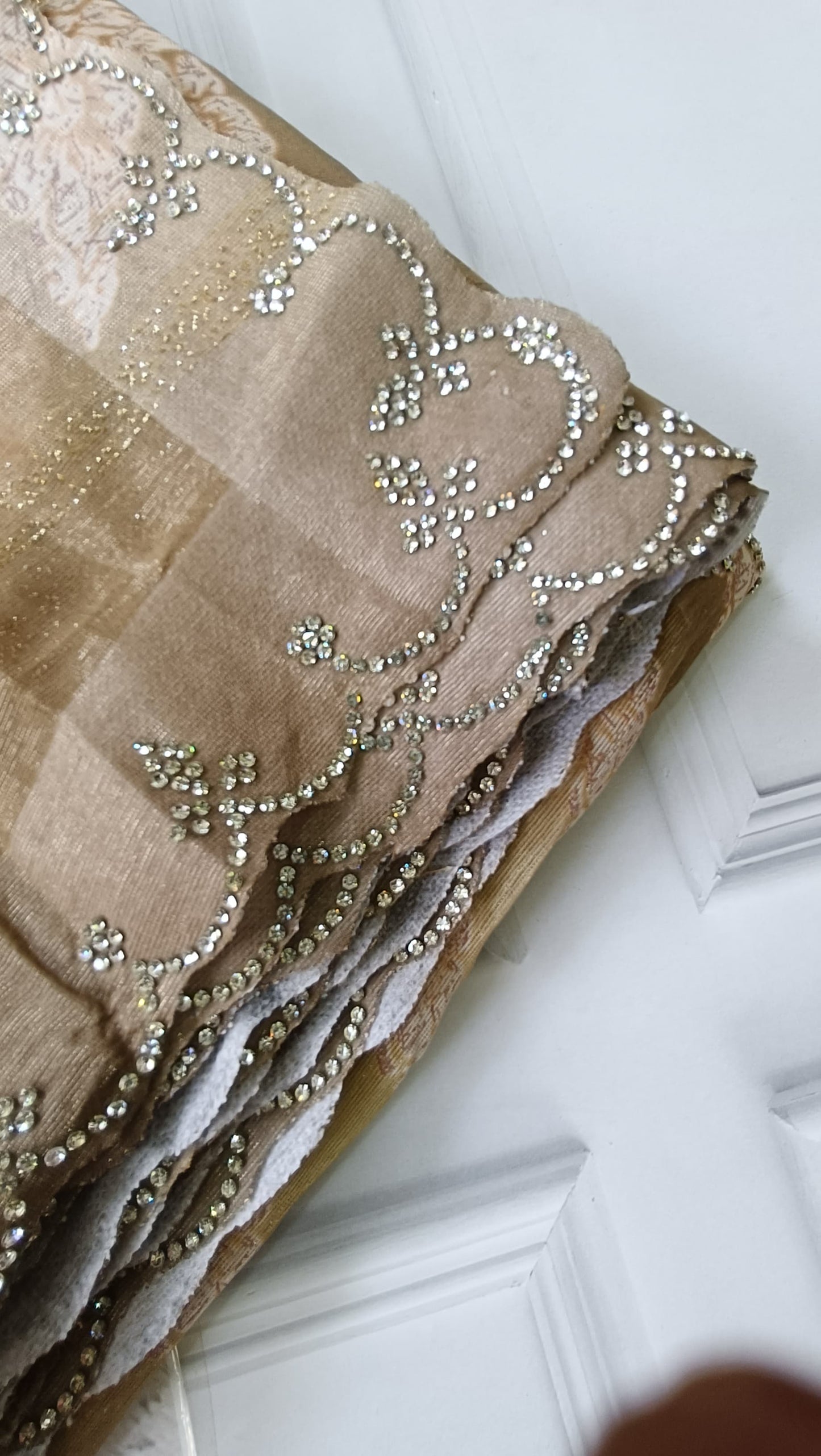 biege designer saree