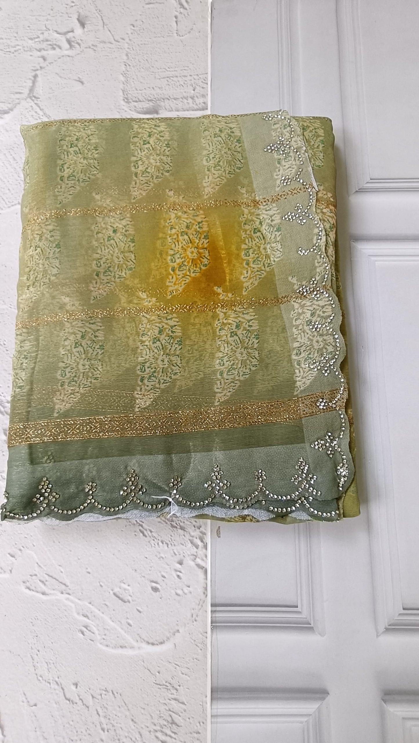 light green designer saree