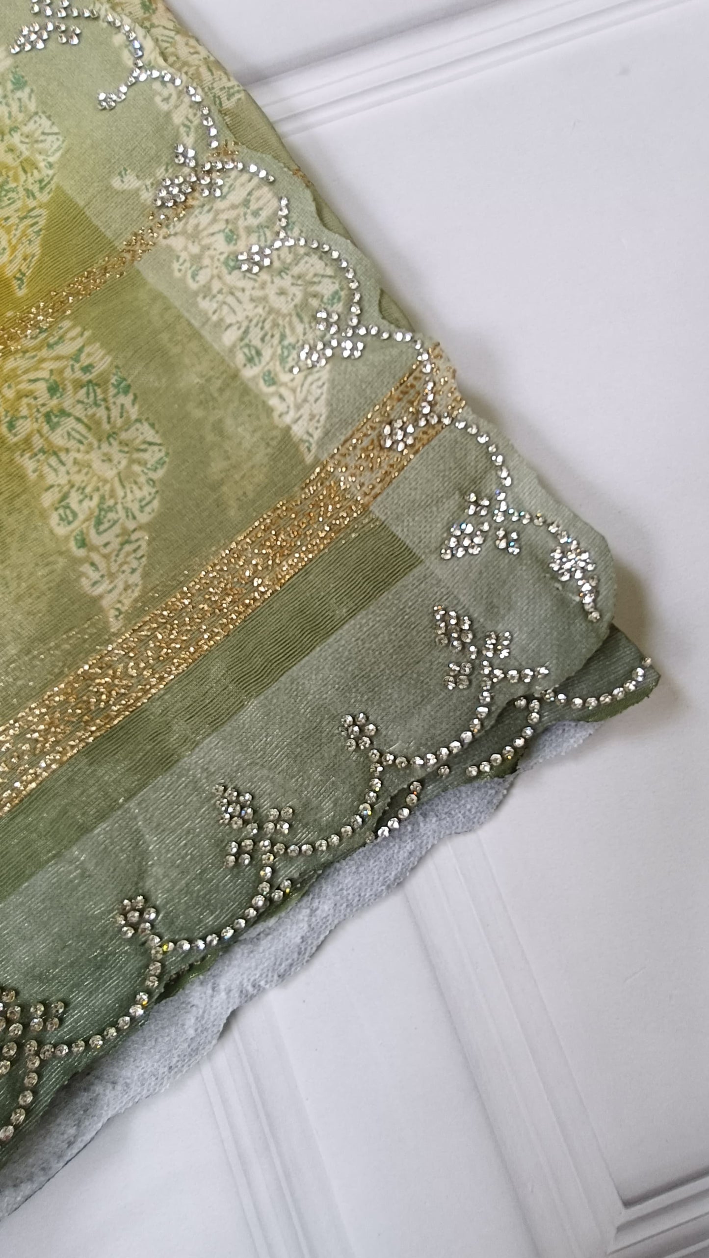 light green designer saree