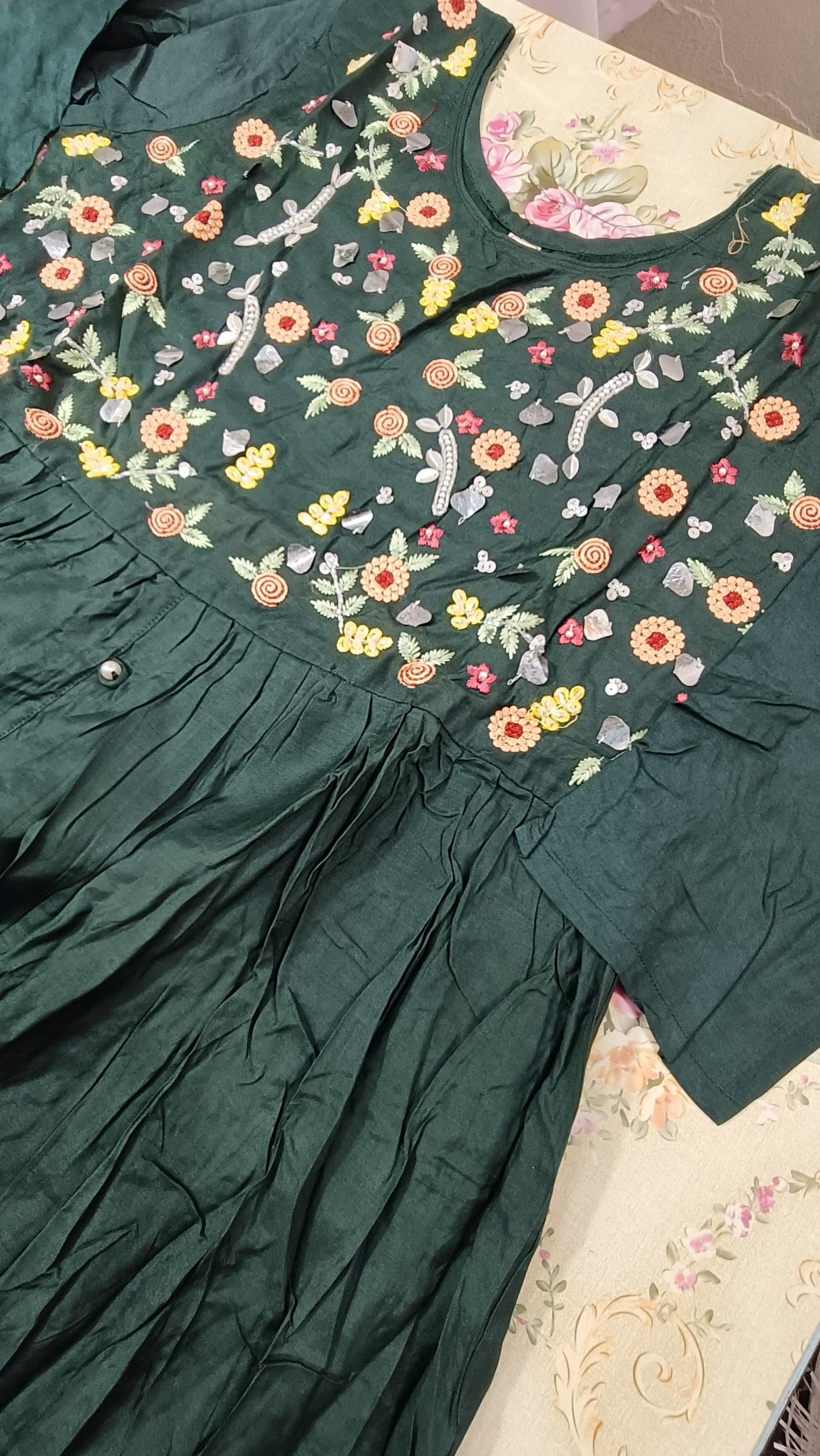 Women’s Classic Linen Anarkali Kurti – Breathable & Elegant