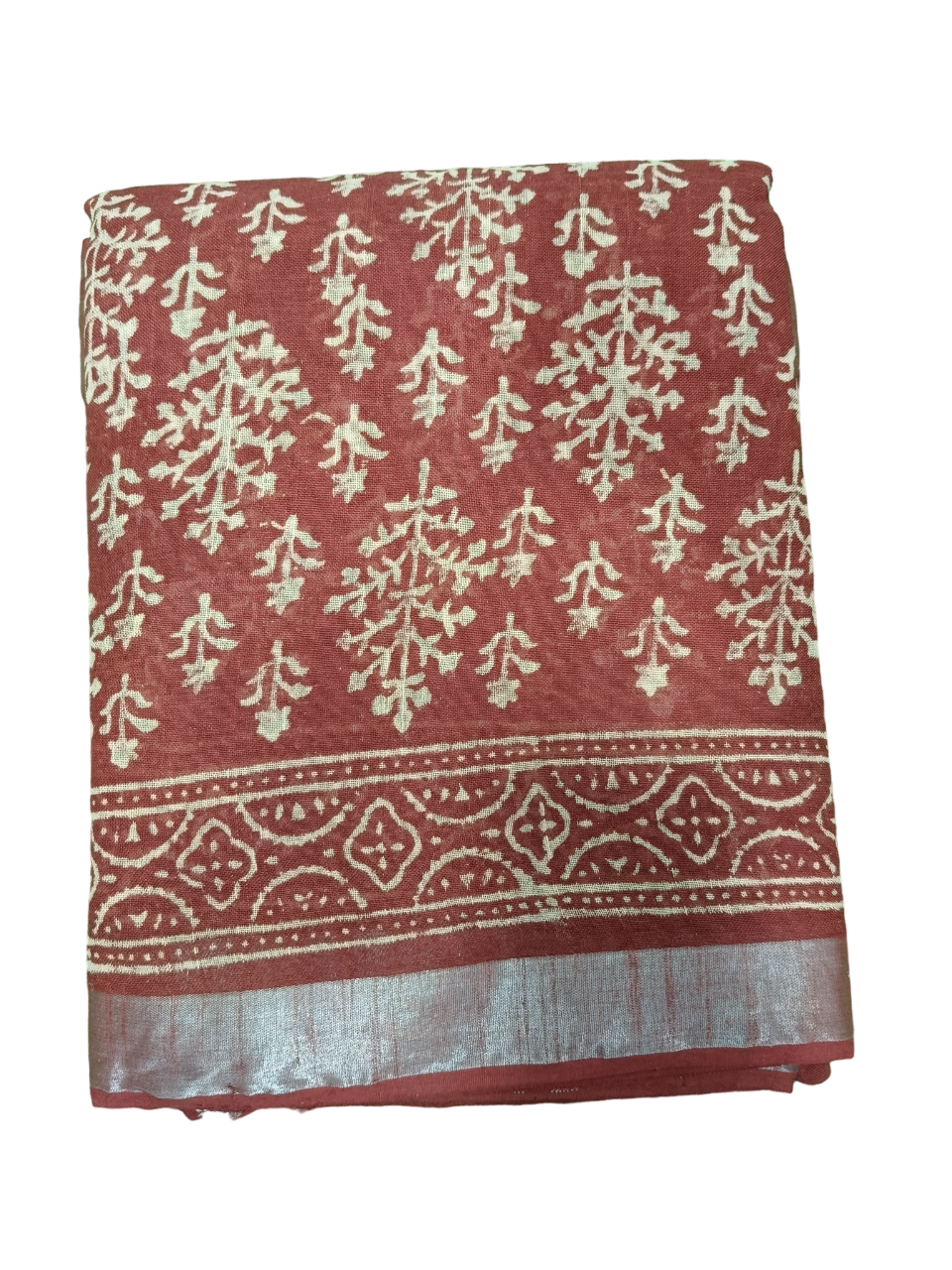 bagru cotton linen saree