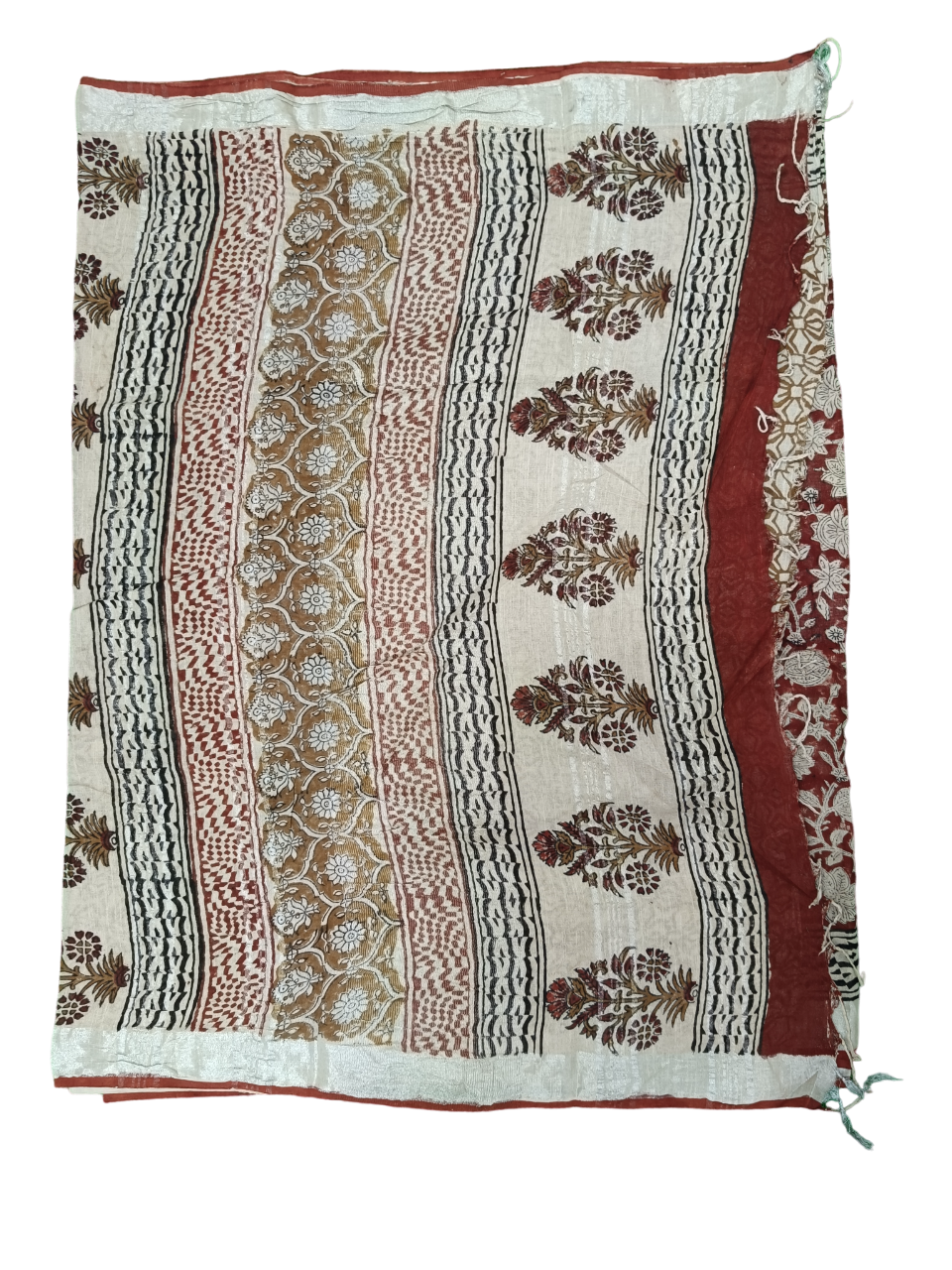 bagru cotton linen saree