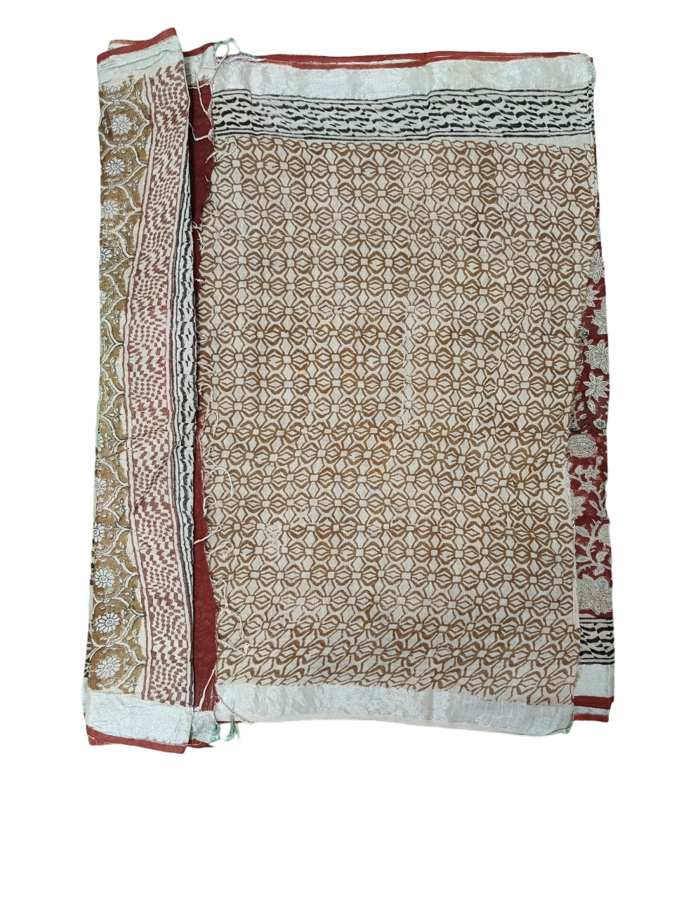 bagru cotton linen saree