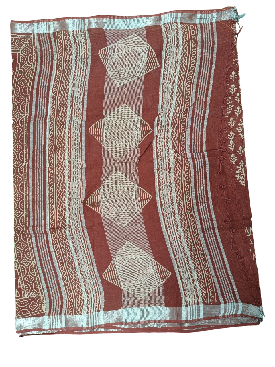 bagru cotton linen saree