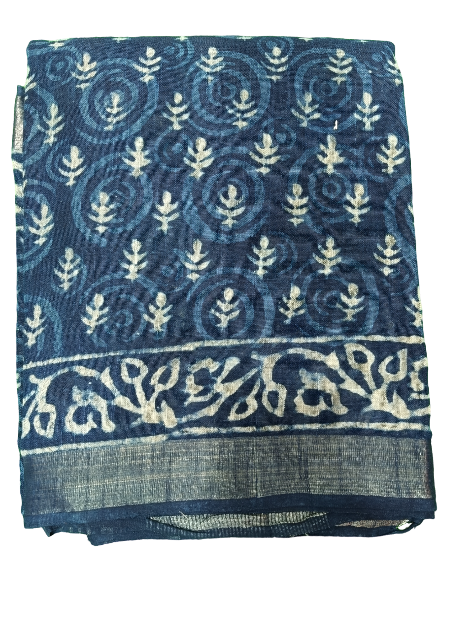 bagru cotton linen saree