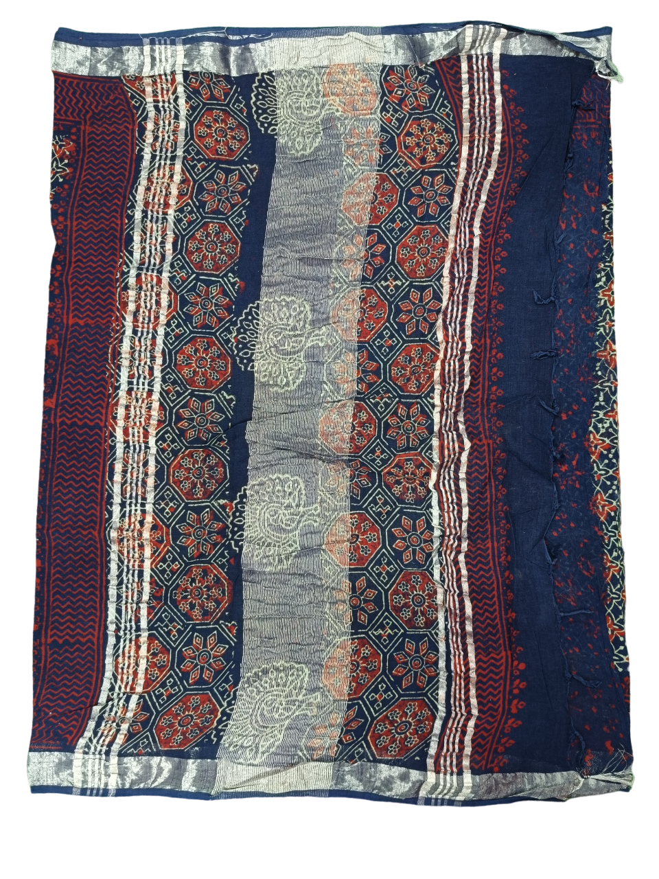 bagru cotton linen saree