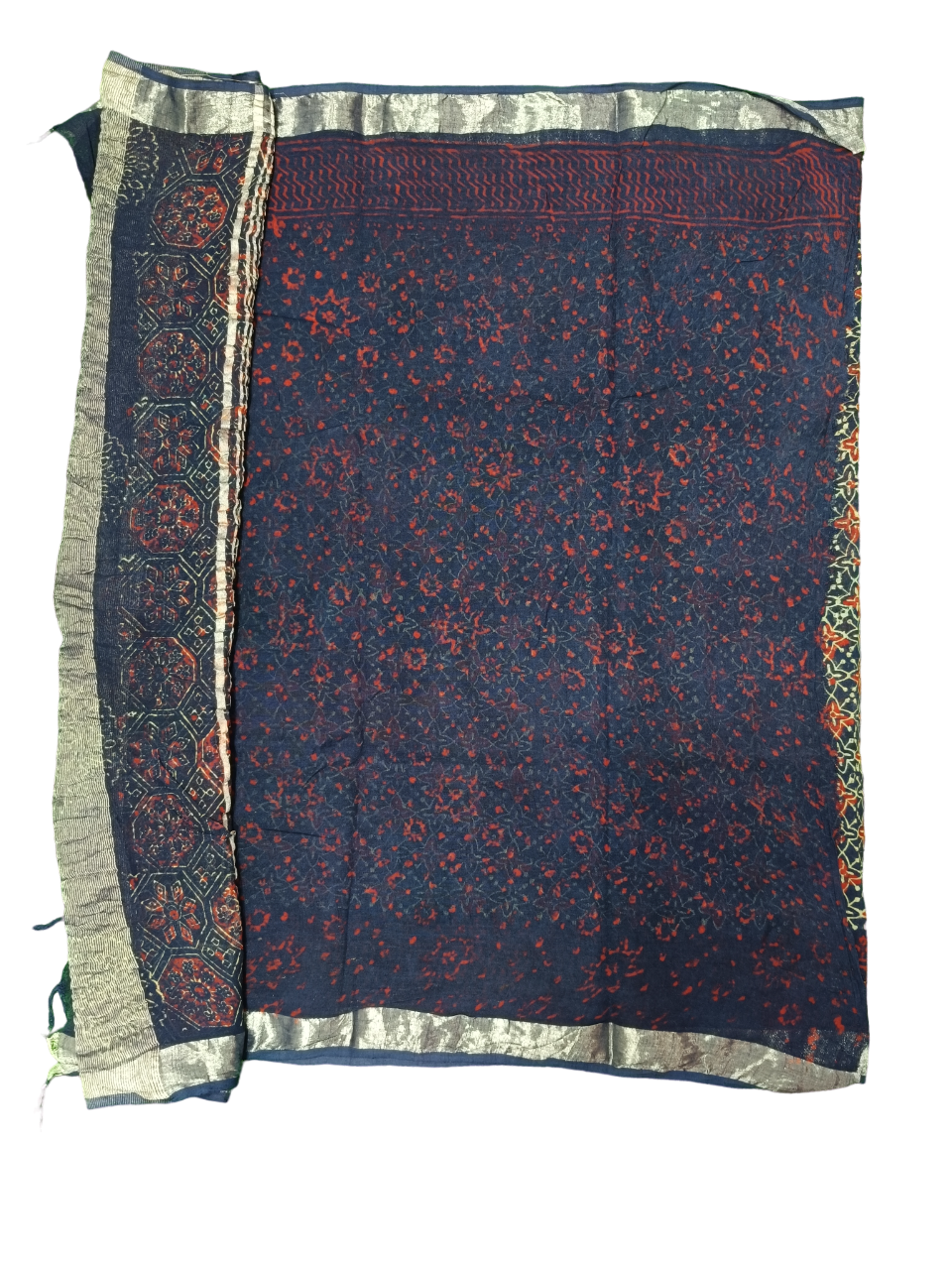 bagru cotton linen saree