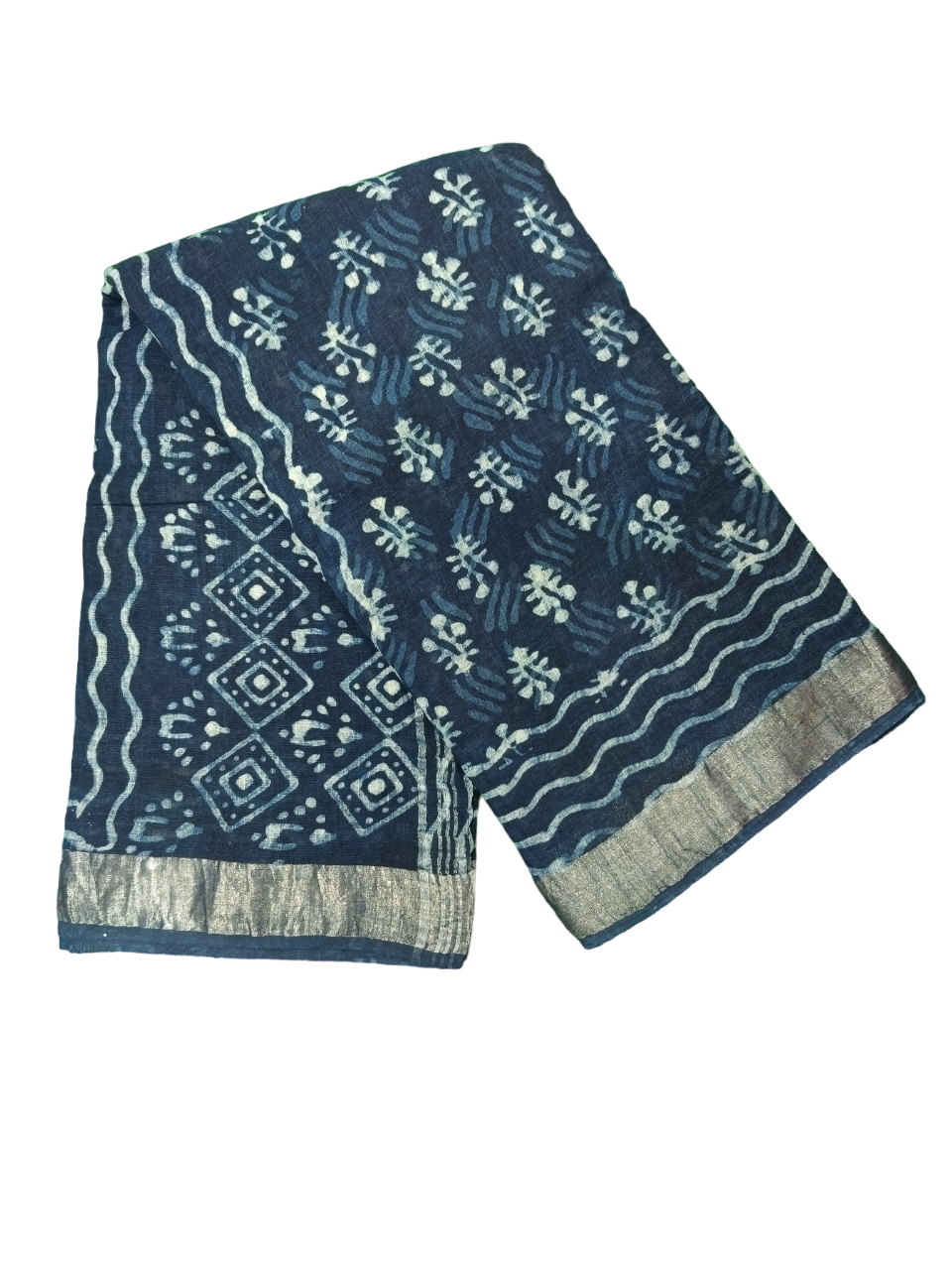 bagru cotton linen saree