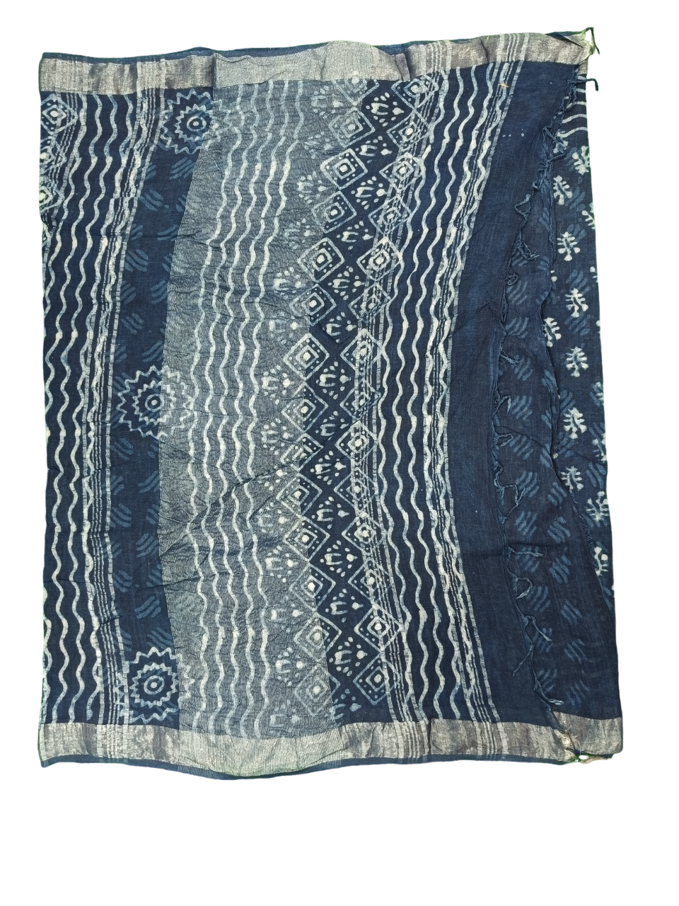 bagru cotton linen saree