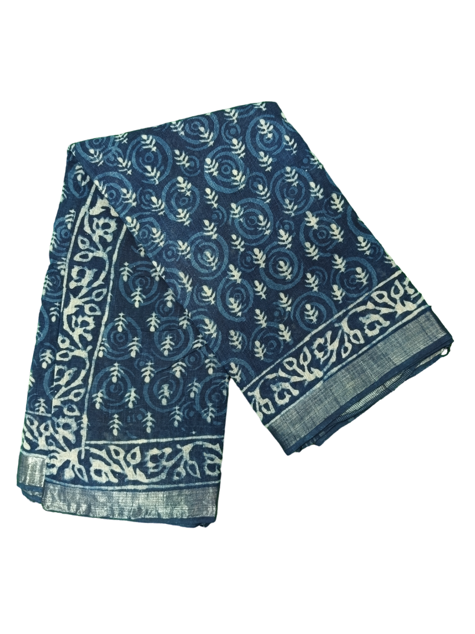 bagru cotton linen saree