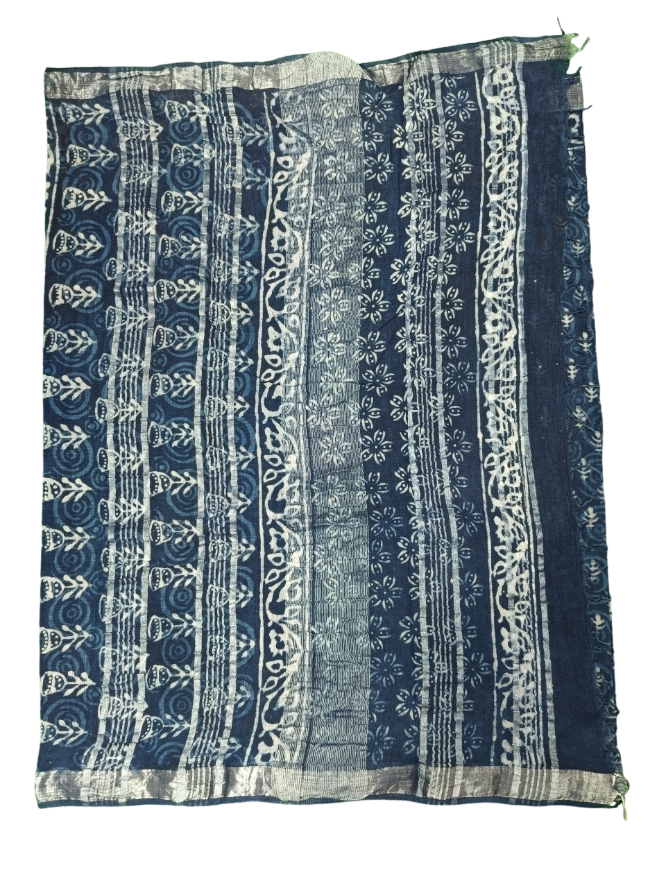 bagru cotton linen saree