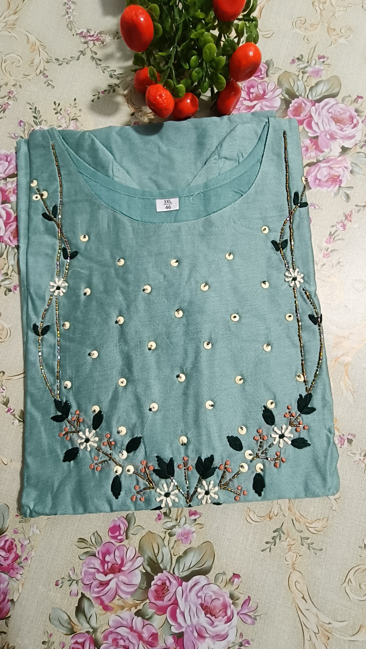 muslin silk kurti