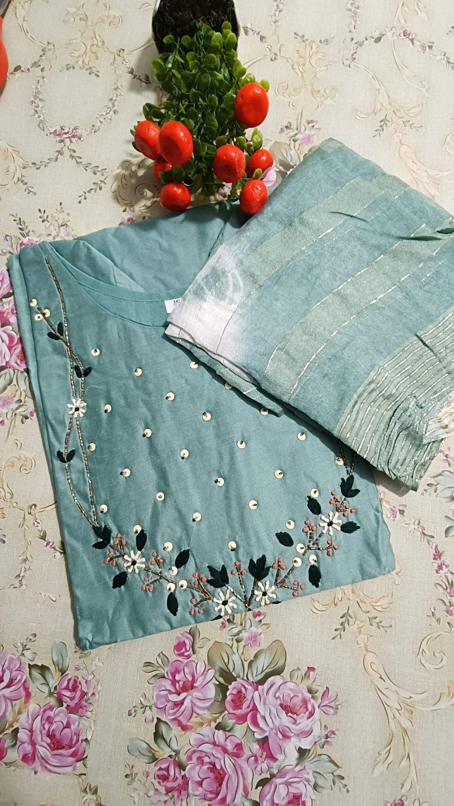 muslin silk kurti