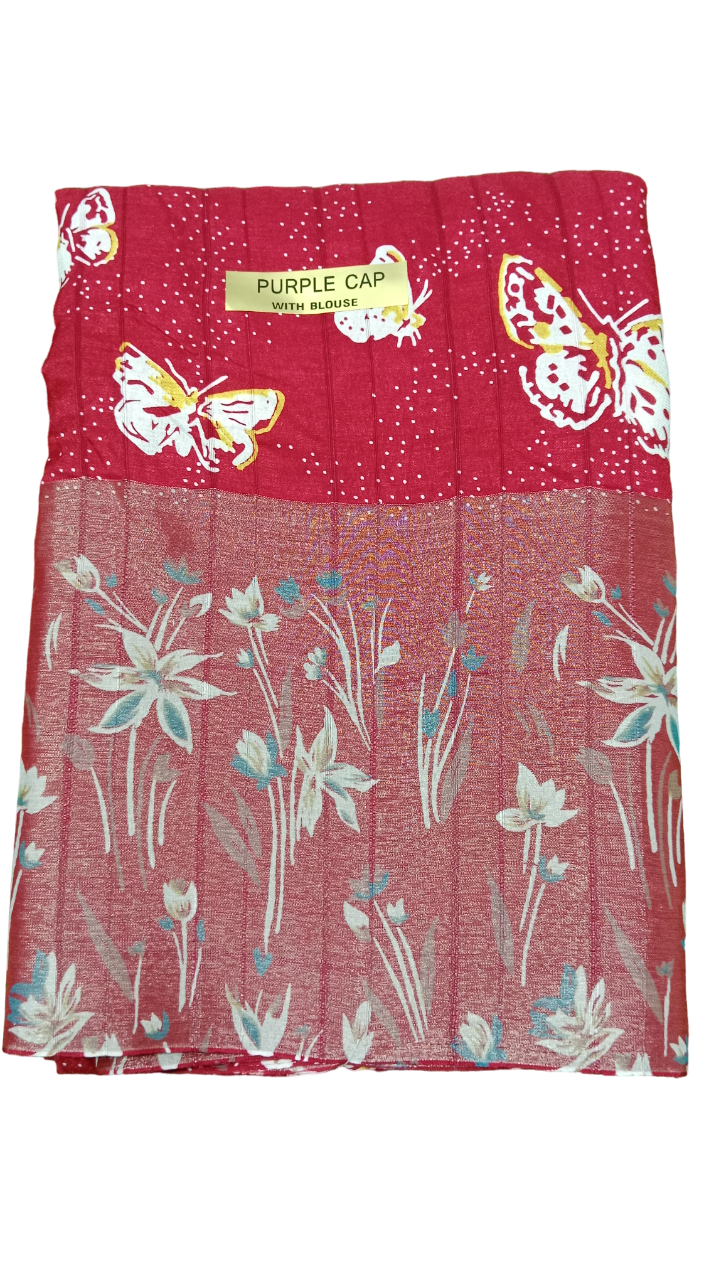 chanderi linen saree
