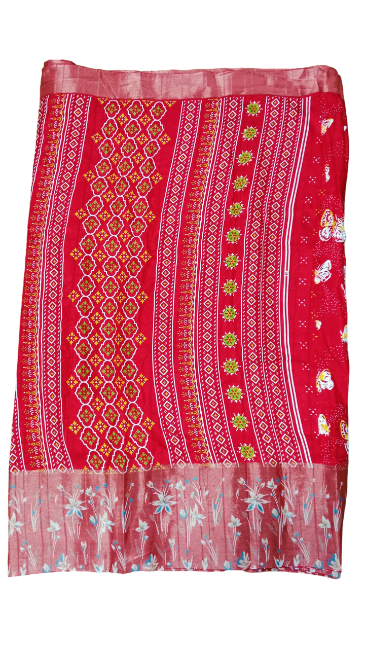 chanderi linen saree