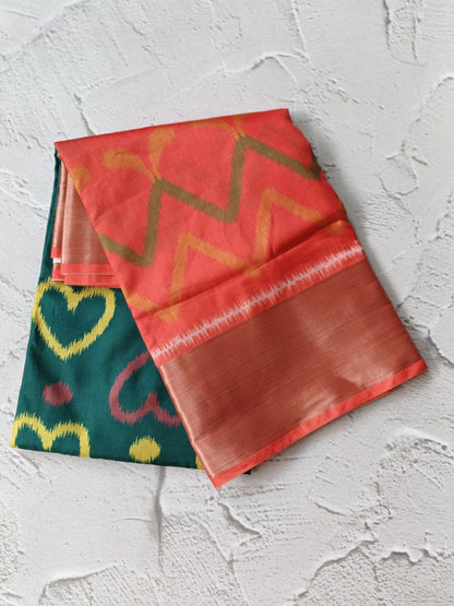 Lightweight Ikkat Dola Soft Silk Saree – Elegant Daily & Festive Wear