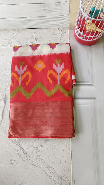 Lightweight Ikkat Dola Soft Silk Saree – Elegant Daily & Festive Wear