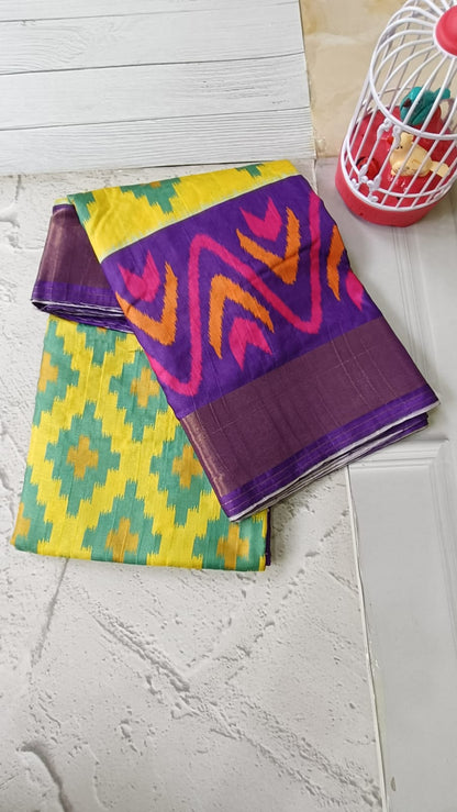 Lightweight Ikkat Dola Soft Silk Saree – Elegant Daily & Festive Wear