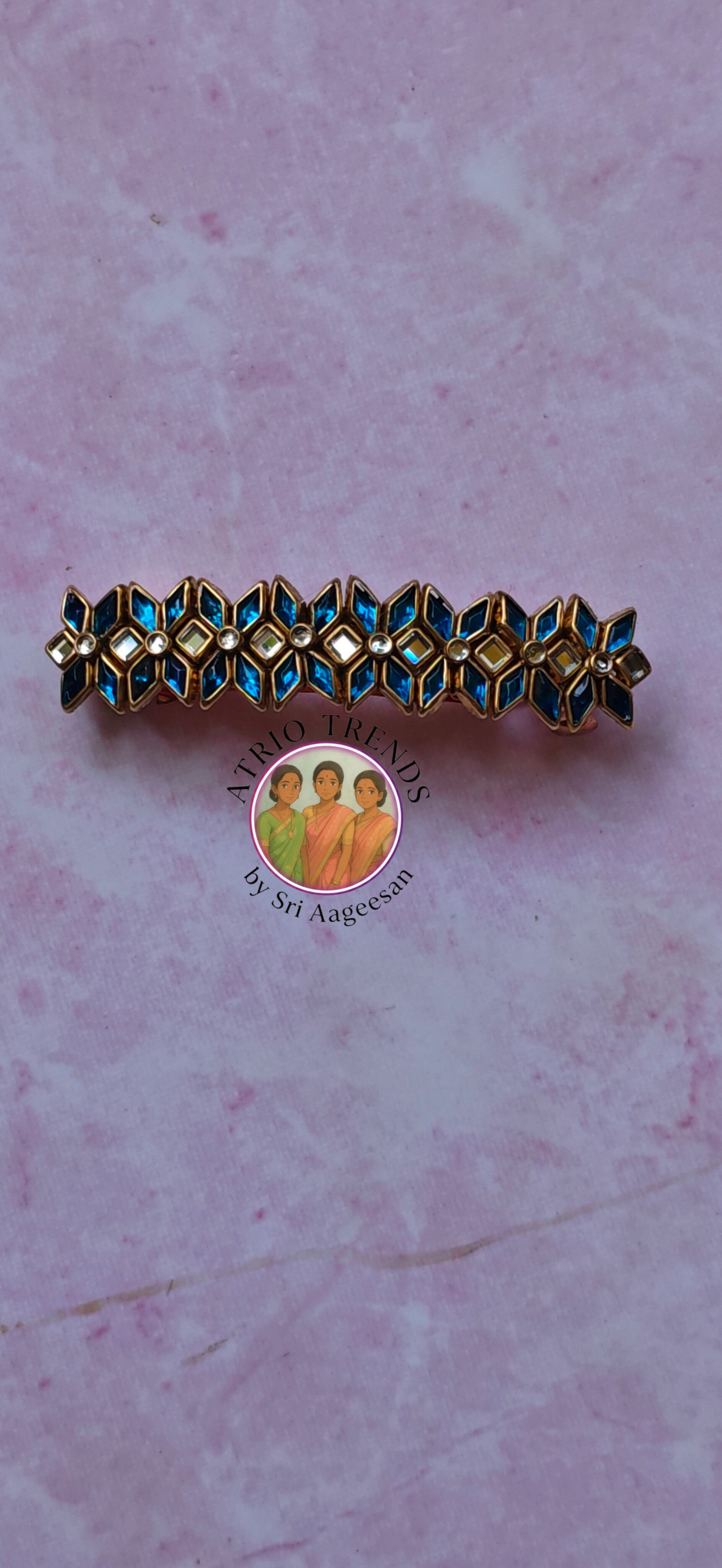 kundan hair clip 