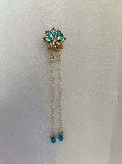 sky blue lotus hair hook 