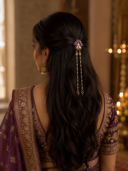 purple lotus hair hook 