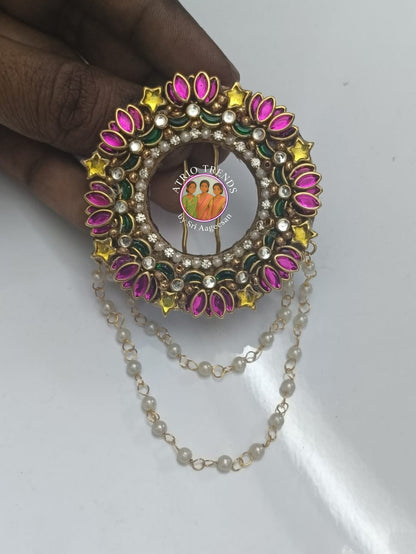 Lotus Jada Billai with Pearl Hangings