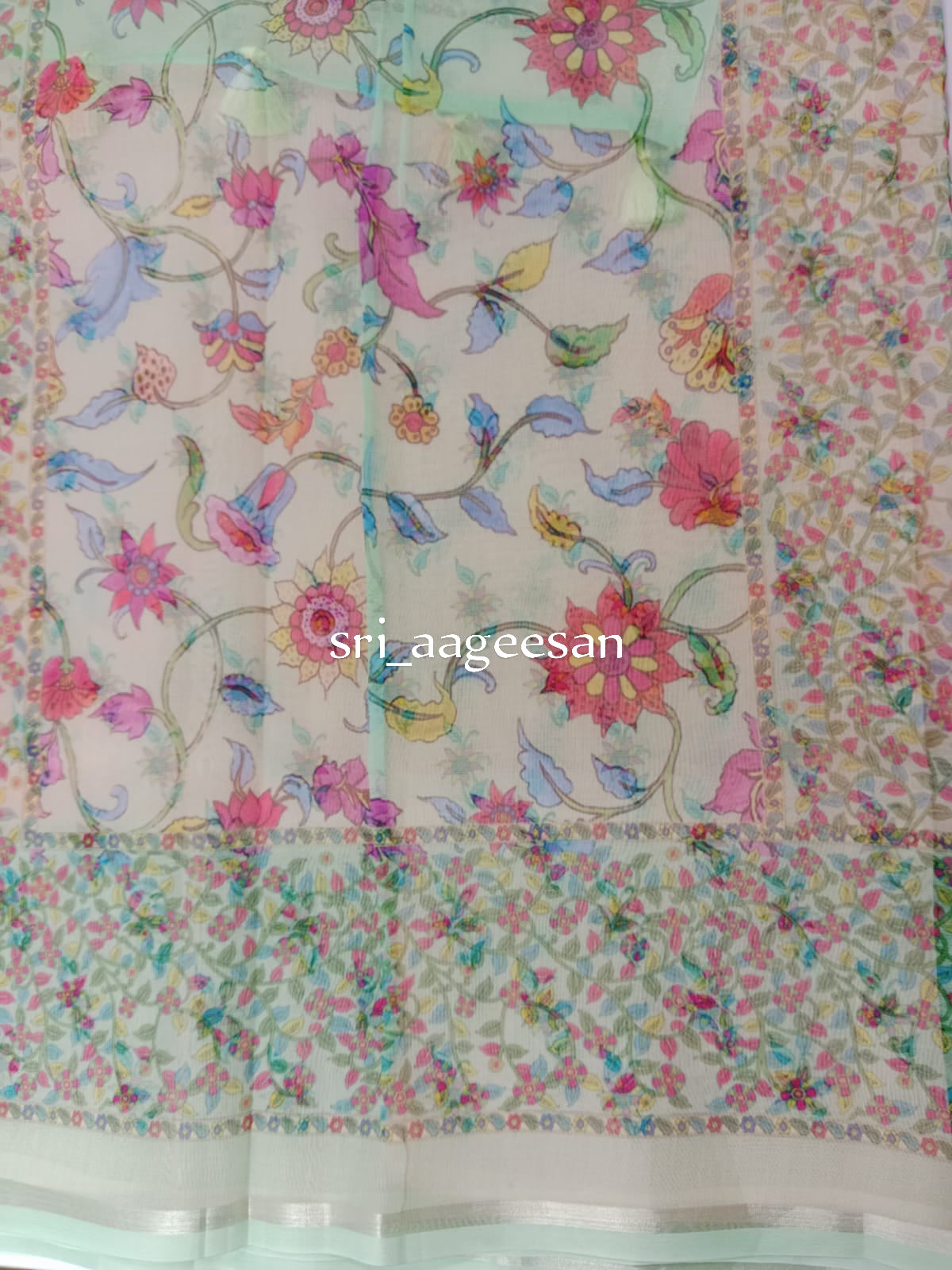 organza embroidery saree