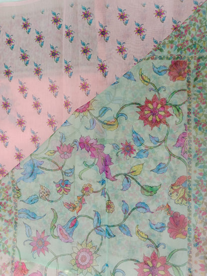 organza embroidery saree