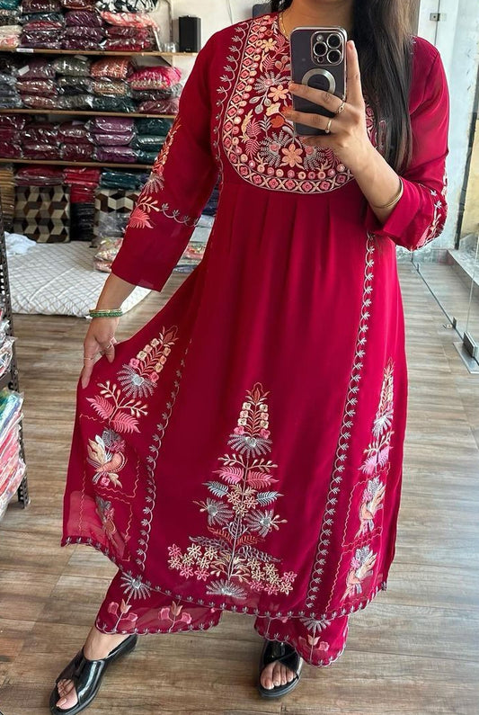 georgette kurta palazzo set 