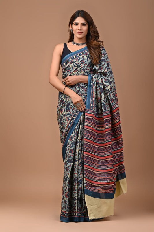 bagru cotton saree 