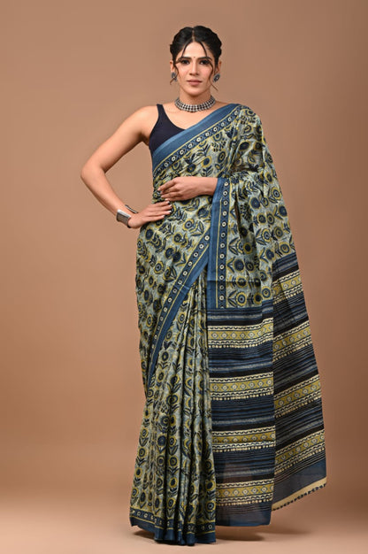 bagru cotton saree 