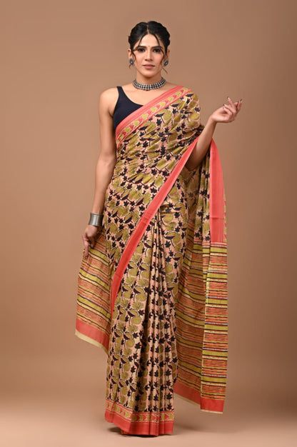 bagru cotton saree 