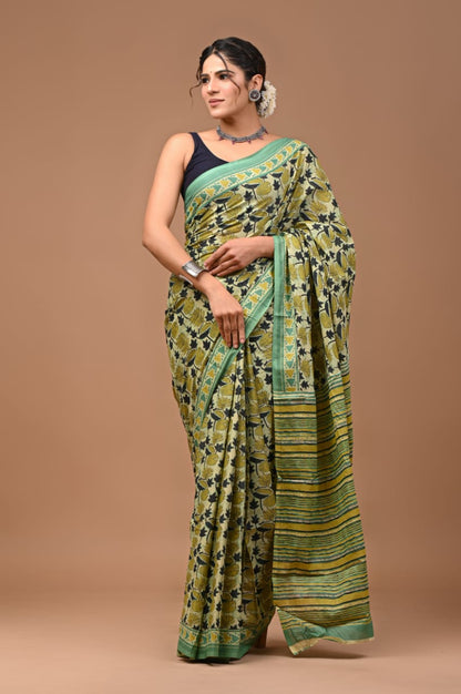 bagru cotton saree 