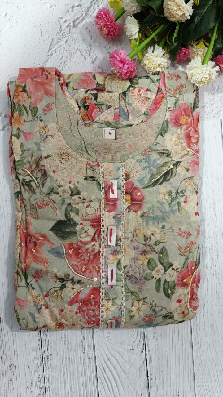 Womens Soft Cotton Anarkali Kurti