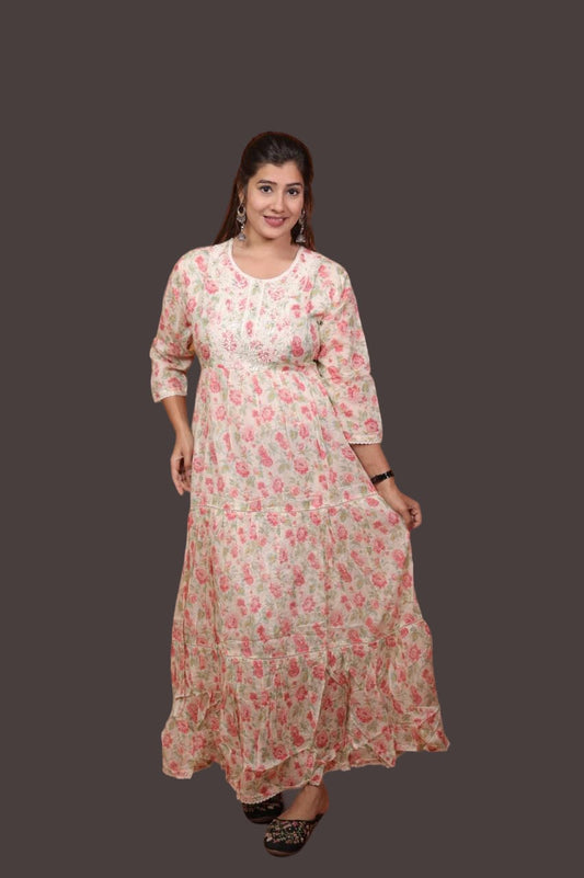 Women’s Soft Cotton Anarkali Kurti – Comfortable & Stylish