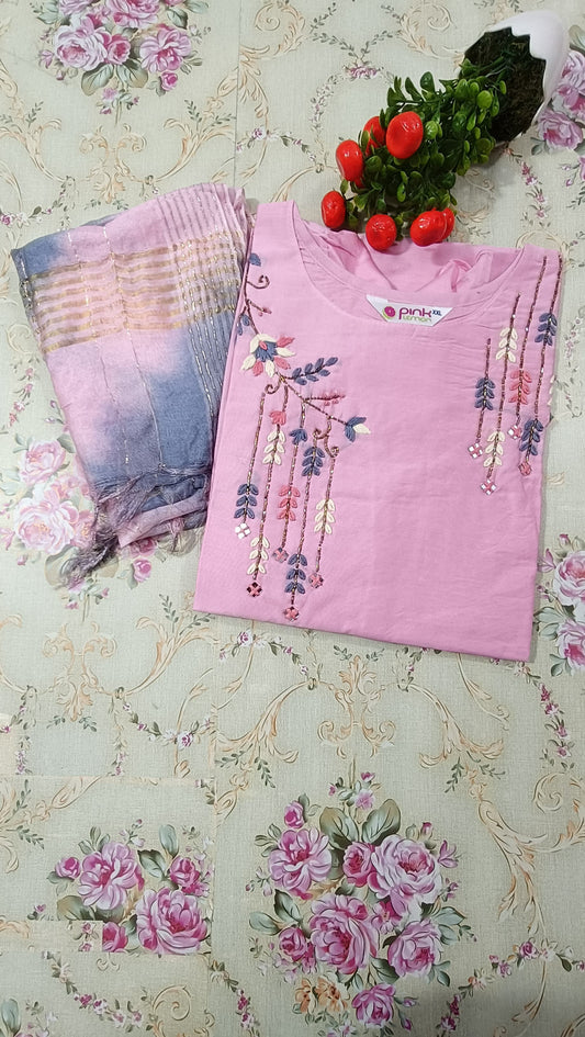 muslin silk kurti 