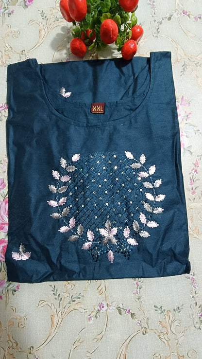 muslin silk kurti 
