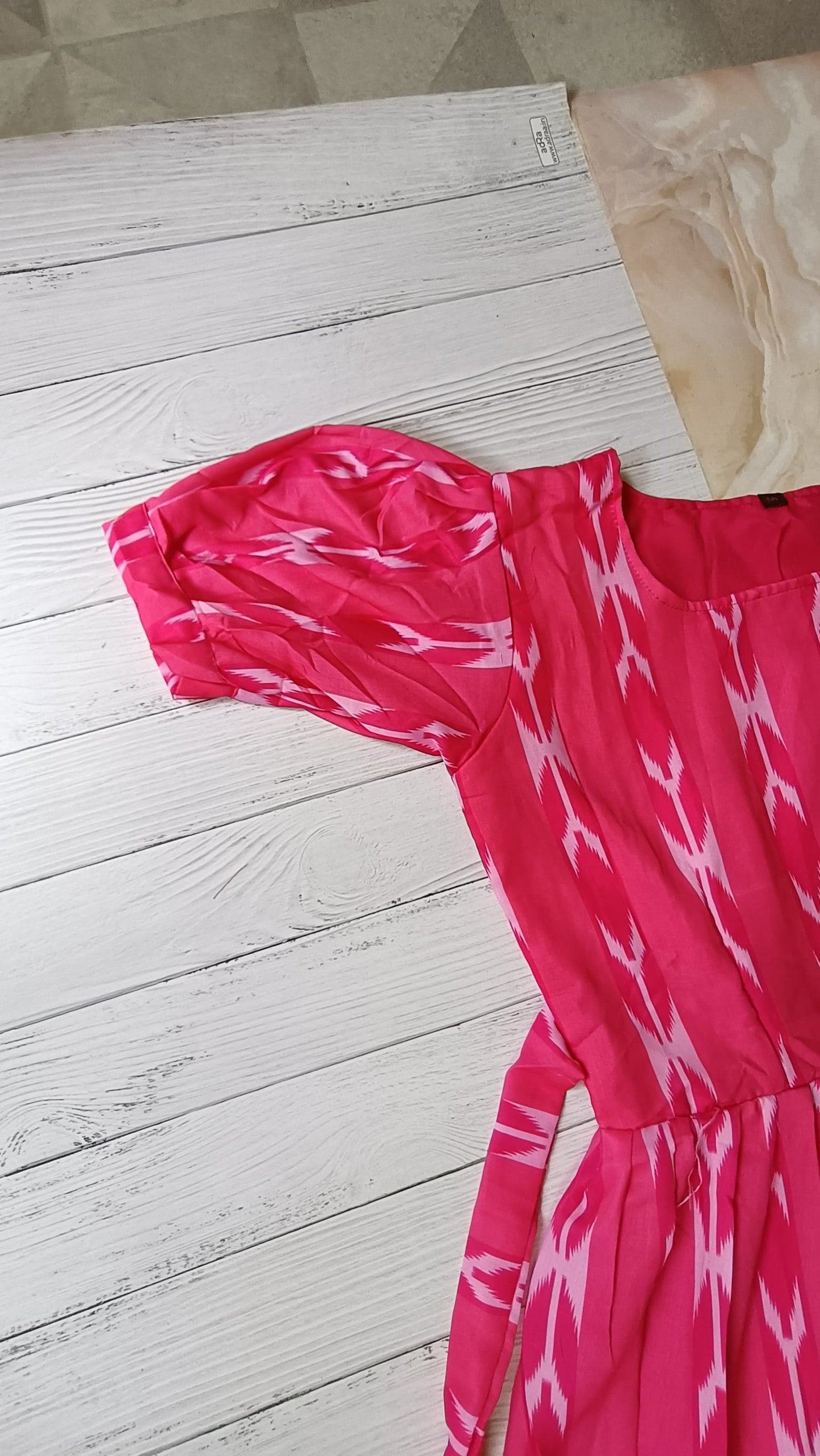 Womens Mixed Cotton Ikkat Frock