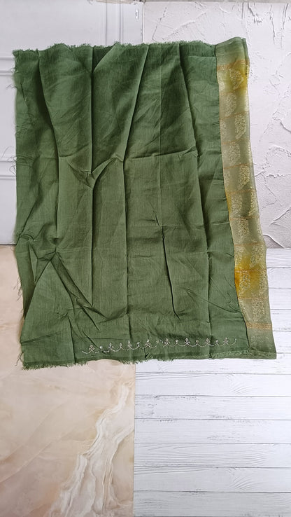 light green designer saree