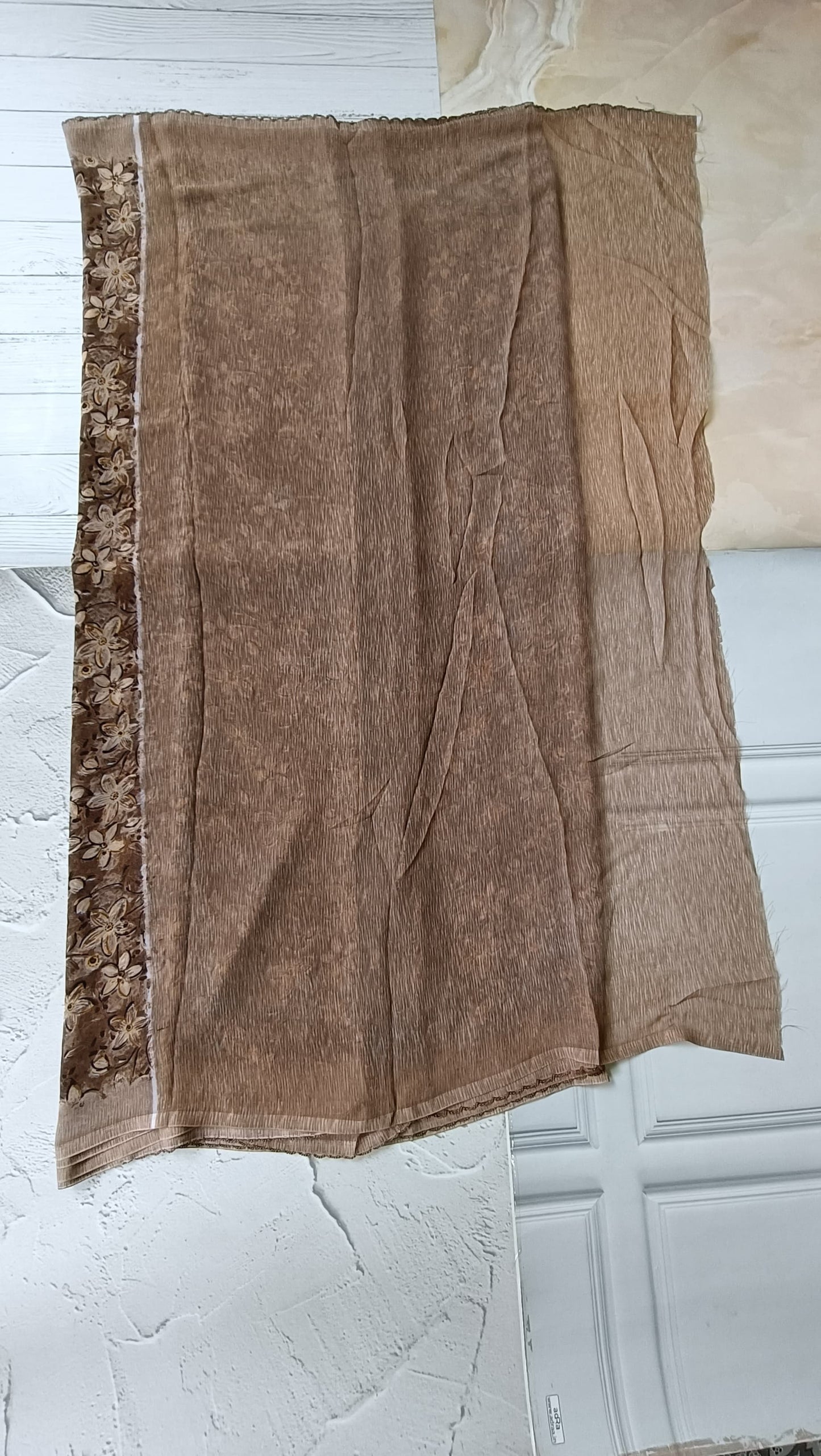 chiffon brown saree 