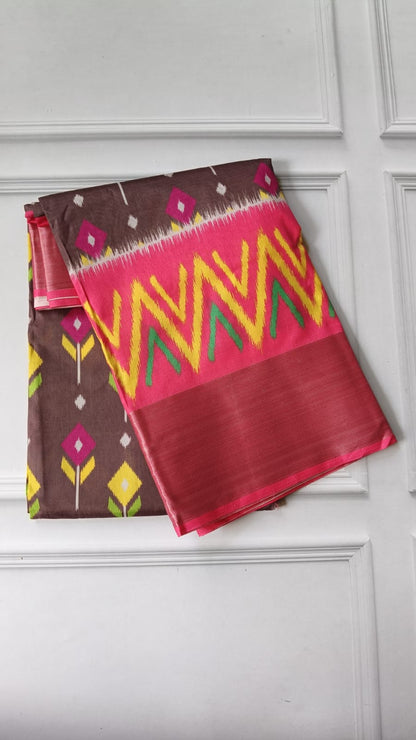 Lightweight Ikkat Dola Soft Silk Saree – Elegant Daily & Festive Wear