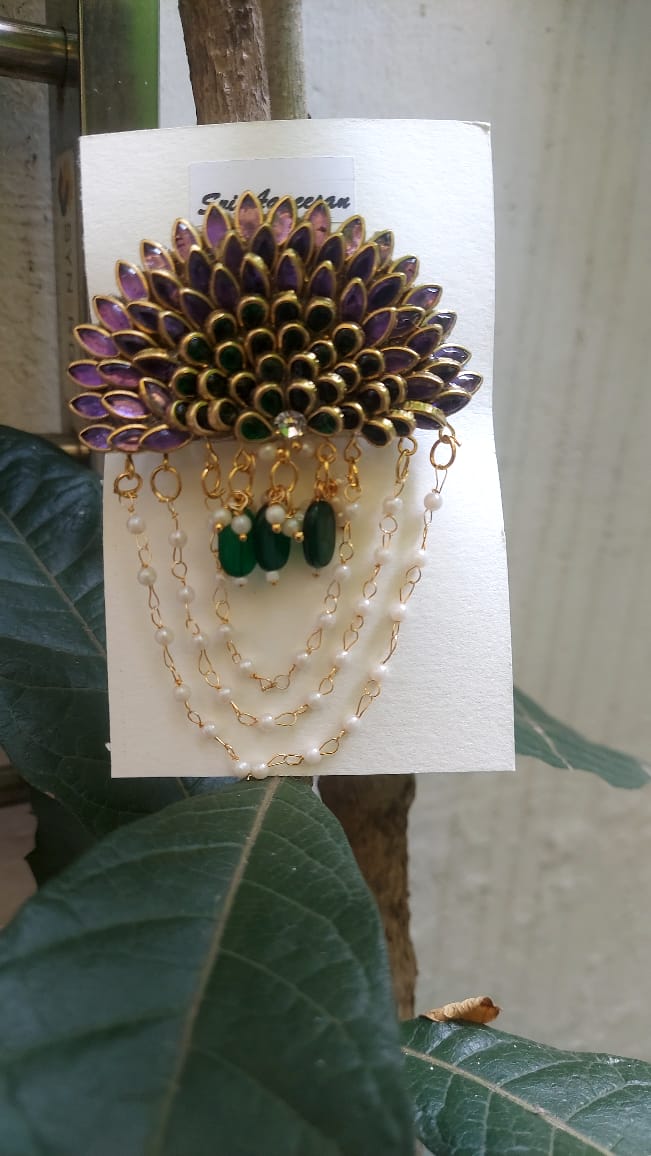 kundan hair clip