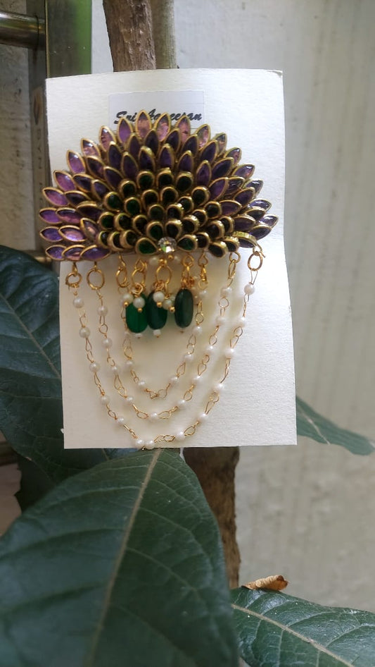 kundan hair clip