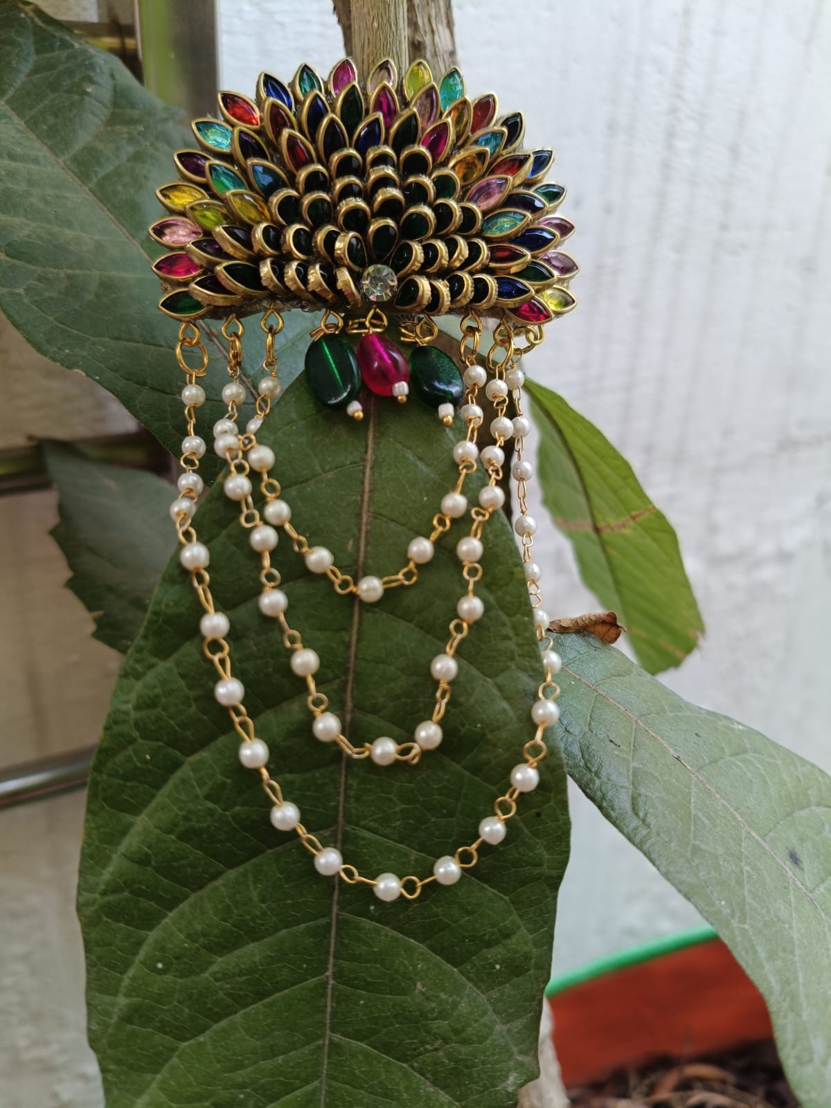 kundan hair clip