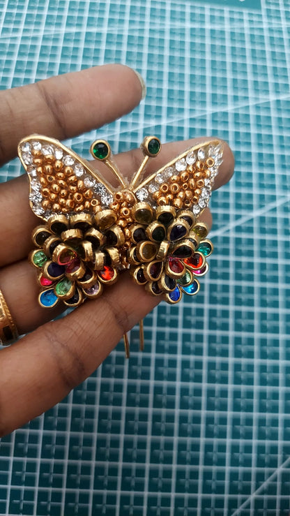 butterfly hair brooch