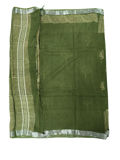 bagru cotton linen  saree 