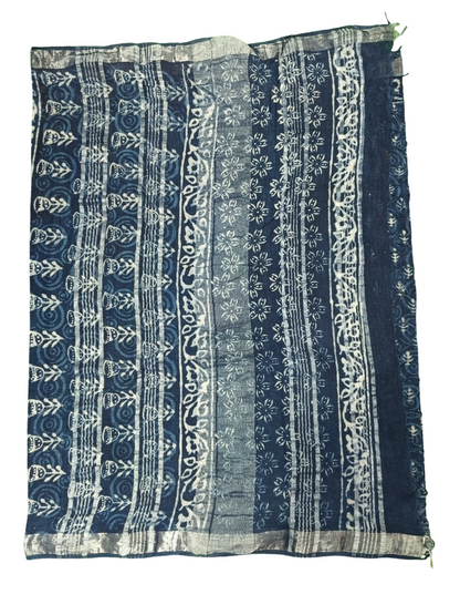 bagru cotton linen  saree 