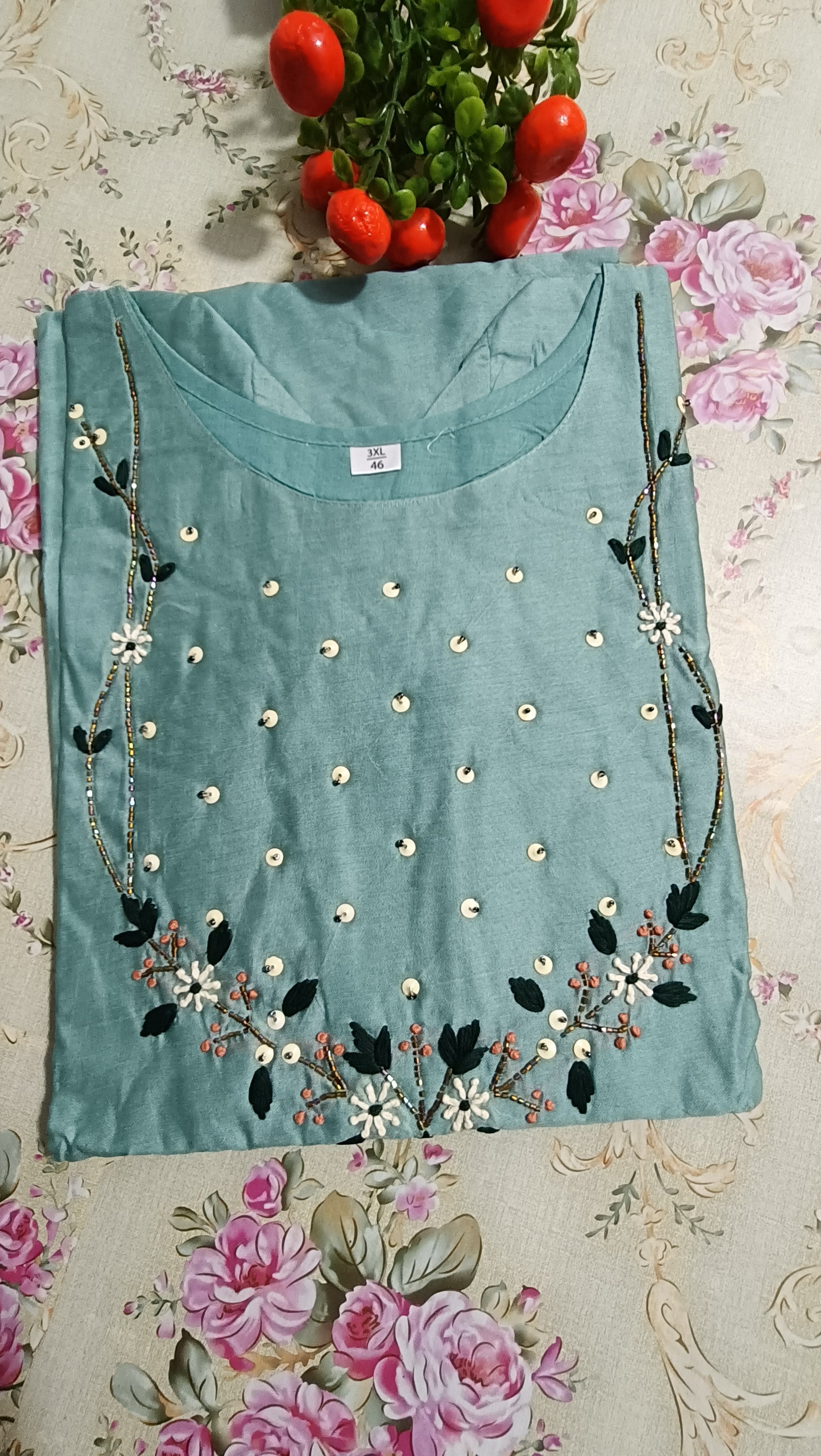 muslin silk kurti 